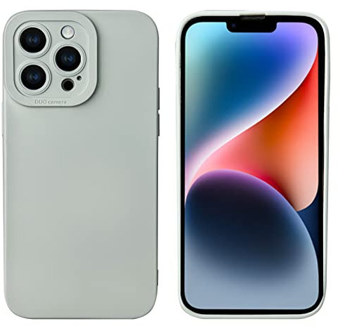 LOOKSEVEN iPhone 14 Pro Case, Light Blue Silicone TPU Rubber Back Cover Case Compatible for iPhone 14 Pro (6.1 inch)