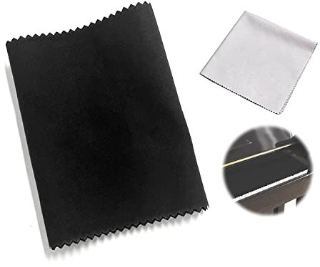 1 Stück schwarz Schlüssel Tuch, mit 1 Stück grau wischen Tuch, Klavier staubdicht Reinigungstuch, Musikinstrument Schlüssel reinigen Tuch, Musikinstrument Reinigungstuch