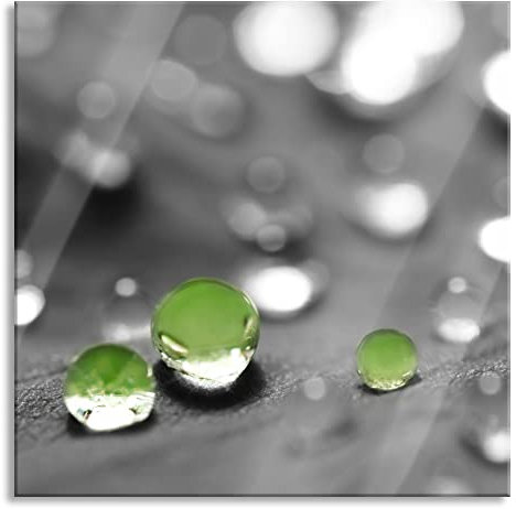 Pixxprint Glasbild, Wandbild auf Echtglas, Wassertropfen, 40x40 cm, inkl. Aufhängung und Abstandshalter