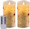 Tappovaly LED-Kerzen, flammenlose batteriebetriebene Kerzen. Blinkende Kerze mit Fernbedienung und Timer. Set von 3 echtes Wachs, verwendet für Wohndekoration und Feiertagsfeiern (2PACK, Birkenrinde)