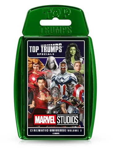 Top Trumps Marvel Cinematic Universe Volume 2 Spezial-Kartenspiel, Spielen Sie mit Spider-Man, Captain America und Scarlet Witch, Lernspiel für unterwegs, tolles Geschenk für Kinder ab 6 Jahren