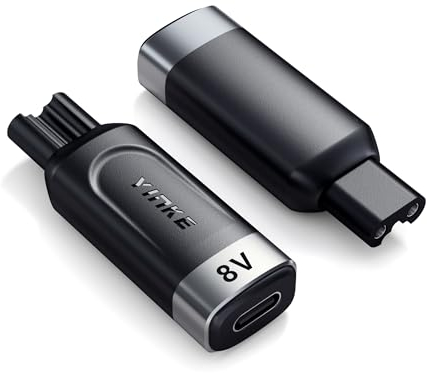 Yinke 8V HQ850 Typ-C Rasierer Ladegerät Adapter Ladekonverter für Philips Norelco Oneblade QP2630 QP2530, USB-C Elektrorasierer Ersatzadapter Ladekonverter (ohne Kabel)