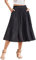 Hotouch Damen Chiffon Rock Schwarz Lang Plisseerock Elegant Maxirock Leicht Sommer Midirock Elastische Taille Langer Faltenrock Größe XL