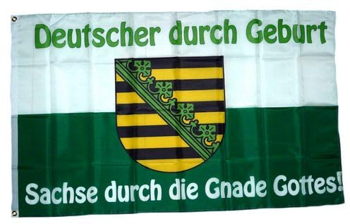 Fahne/Flagge Sachse durch die Gnade Gottes Wappen 90 x 150 cm