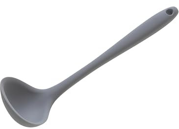 Wiltshire Mini Silicone Ladle, Cooking & Soup Serving Spoon, Heat-Resistant Utensil, Non-Stick, Non-Scratch, Pebble Grey, 21x6.3x5cm