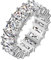 beyoutifulthings® Damen-Ring Zirkonia Baguette-Schliff Silber Clear Edel-stahl 6,6-mm breit Band-Ring Eternity-Ring Herren-Ring 54 (17,2)