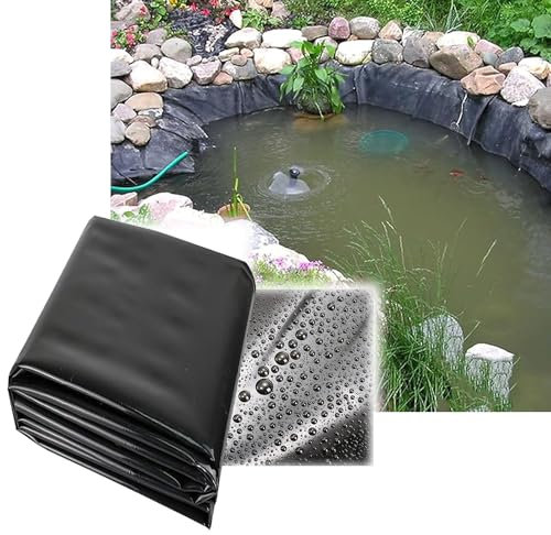 Yidelchon Revestimiento para Estanques 1x1 2x3 5x6 10x15m HDPE Lámina para Estanques Negro Lona Flexible para Estanques Koi Fuentes Peces Piscinas Jardines De Agua 0,2 Mm De Espesor(Size:1x1m)
