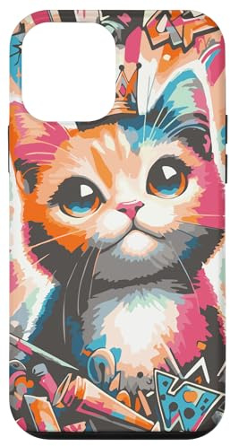 Coole Katze Pop Art Ästhetischer Graffiti-Trend Hülle für iPhone 12 mini