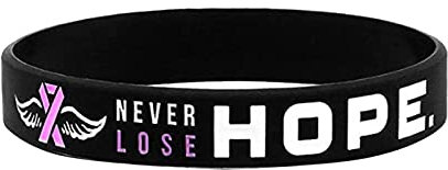 Octobre Rose Bracelet Silicone de Sensibilisation au Cancer du Sein - Ruban Rose, Accessoires, Cadeau, Espoir, Croire, Luttent (A)