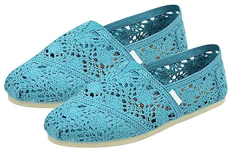 Transpirables Gimnasio Sneakers Alpargatas Mujer Abiertas de Lona para Mujer Planos (Blue, 36)