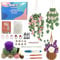 Crochet Kit for Beginners,3Pcs Handmade Hanging Potted Plant Crochet Starter Kit,Crochet Flower Set With Step-by-Step Instructions Video for DIY Handcrafts Supplies & Teenagers Adult Gift
