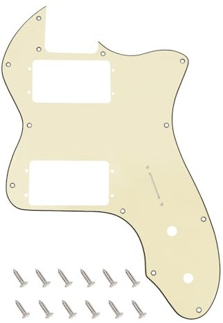 Banworks 3-lagiges Tele HH Schlagbrett 12 Löcher Weitbereichs-Tonabnehmerschlitz-Abdeckung Telecaster-Schlagbrett Schlagplatte für USA/mexikanische Fender Vintage 72 Tele Thinline JT-HB-07 Creme