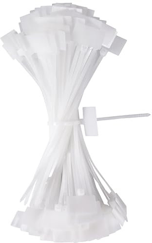 QIMEI-SHOP Fascette Plastica Bianco 150mm x 3 mm Fascette Elettricista Etichette Stringicavo Bianche per Marcatura Cable Management Giardinaggio 100 Pezzi