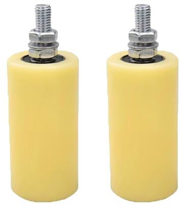 Lot de 2 rouleaux de guidage pour portail coulissant, en nylon robuste pour maison, garage, jardin (50 x 10 mm)