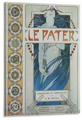 Jugendstil von Alphonse Mucha – Le Pater – Poster, Kunstdruck, Wandfoto, Malerei, Poster, Hängebild, Familiendekoration, 50 x 75 cm