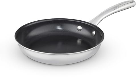 Good Food in Partnership with TOWER GF900271 Tri-Ply 24cm Frying Pan, 15x Stronger Superior Ceramic Coating, Induction Compatible, Stainless Steel