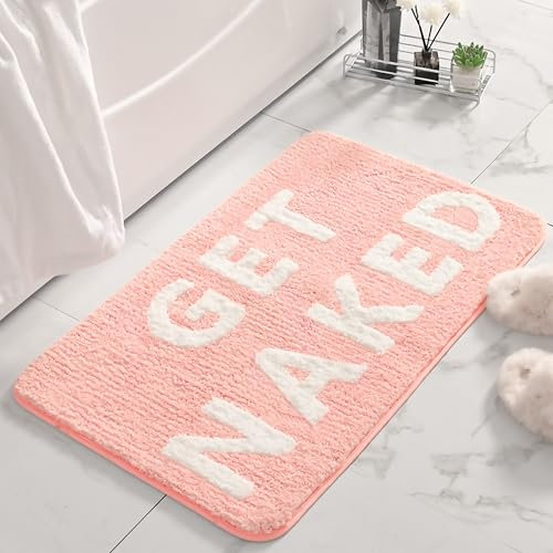 Gwezmxs Get Naked Teppich, rutschfeste Badematte - Rosa, 50×80 cm