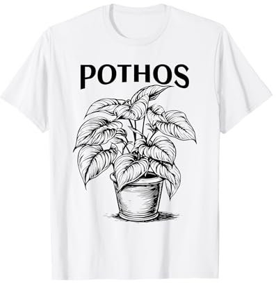 Pothos Plant Lover Design botanico minimalista a foglia Maglietta