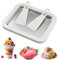 Placa de hielo para hacer hielo, placa de rollos de hielo con 2 espátulas, pequeña máquina para hacer rollos de hielo, helado para helados caseros, yogur congelado, gelato blanco