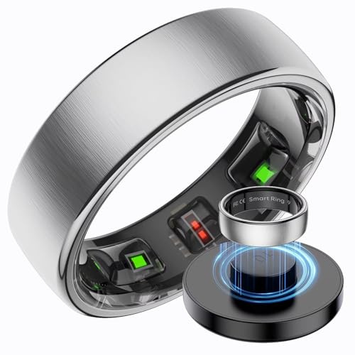 Anello intelligente in acciaio inox, per uomo e donna, 5 ATM, impermeabile, per fitness, Android, iOS, per il sonno, cardiofrequenzimetro, sonno, fitness, contapassi, anello sanitario