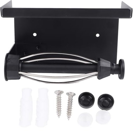 Porte Serviette de Porte Rouleau Pour Meuble de Salle de bain, Support de Téléphone Portable Sans Trous, Porte Papier Toilette Avec Etagère Pour Cuisine, Salle de Bain, Salon