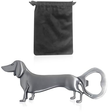 RELKLYU 1 -Teiliges Dackelflaschenöffner Mit 1 Stück Samtbeutel, Kreativer Flaschenöffner, Küchenwerkzeuge.