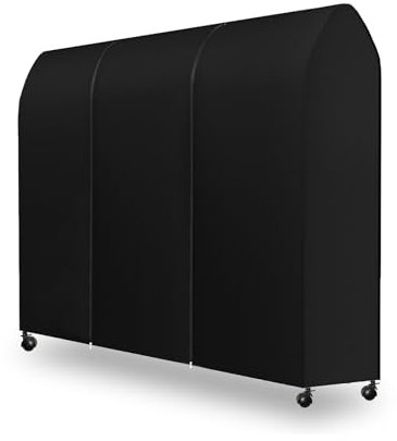 DecacnX Kleiderständer Abdeckung 120cm Breite, Atmungsaktive Kleiderstange Abdeckung mit Reißverschluss, Große Kleiderbügel schutzhülle Staubdicht Garment Abdeckung für Kleiderständer Schwarz