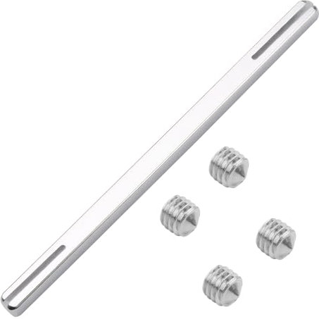 Perno quadrato 8 mm x 150 mm per maniglia della porta, perno quadrato in ferro 8 mm per maniglie e maniglie delle porte, in acciaio temprato, per porta interna, con 4 viti M6