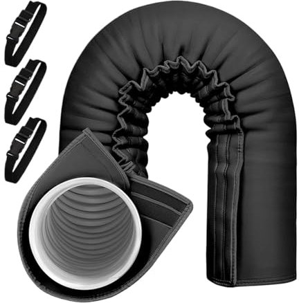 Eastuy Protection Portable pour Tuyau de Climatisation | Isolation Pour Tuyaux De Climatiseur - Enveloppe Isolante Triple Couche Ajustable pour Usage Intérieur et Extérieur - Diamètre 13 cm et 15 cm