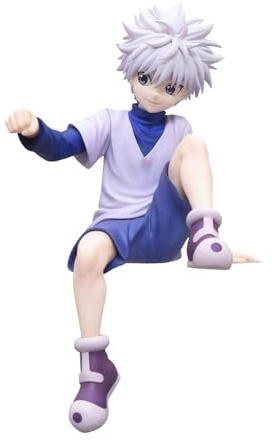 Pinloo Killua Zaoldyeck Figur Killua Zaoldyeck Sitting Figuren 12cm Anime Charakter Statue PVC Modell Home Desktop Dekoration Geschenke für Fans