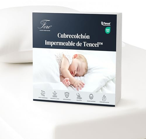 Ferò Matratzenschutz Wasserdicht Kinderbett 60x120, Premium-Matratzenschoner aus natürlichem Tencel Oeko-TEX, atmungsaktiv, geräuschlos, mit elastischen Ecken, Höhe bis 15 cm, Hergestellt in der EU