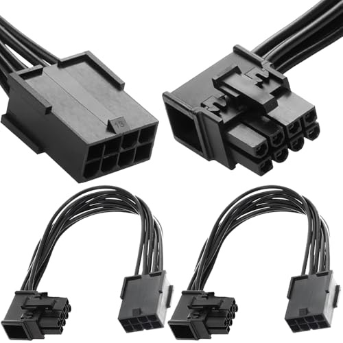 Xiatiaosann Right Angle PCIE 8-Pin Extension Cable, 90 Degree Male to Female PCIE Express Power Adapter Cable Cord for Graphics Card (Right)