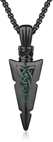 REDSUN Wikinger Pfeil Thors Hammer Kette 925 Sterling Silber ViKing Kreuz Hammer Kreuz Anhänger Keltisches Anhänger Amulett Schmuck für Herren Sohn Jungen Damen Männer Unisex