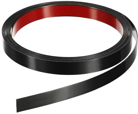 QUARKZMAN 5m x 15mm Zierleisten Selbstklebend, Wandleisten zum Aufkleben und Anbringen von Rahmen, Edelstahlleiste mit gebürstetem Finish für Wand, Decke, Böden, Schrank (Schwarz)