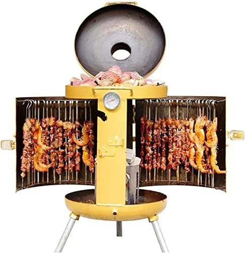 Verstellbarer vertikaler Holzkohlegrill, perfekt zum Kochen im Freien, Räuchern und Camping, sicher zertifiziert, ideal für Garten und Hinterhof