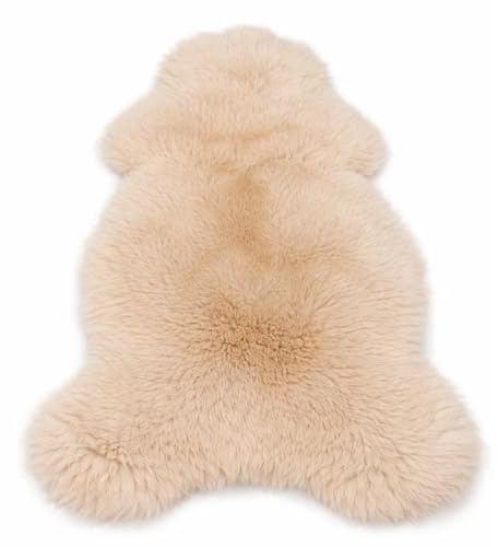 Provellus Echtes Lammfell Schaffell – Weich & Flauschig, Naturfell Teppich (Cappuccino, 100-120 cm)