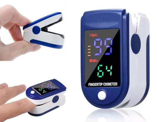 Pulse Oximeter Finger Monitor – Blood Oxygen Saturation (SpO2) & Heart Rate Monitor with LED Display, One-Button Operation, Lanyard Included – Portable Oxygen Saturation Monitor for Home & Sports Use