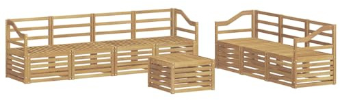 vidaXL Sofagarnituren Massivholz Akazie, Garten, modernes Outdoor-Sofa Set, Robustes Lounge-Möbel für Terrasse, stilvolles Entspannen und Sitzen