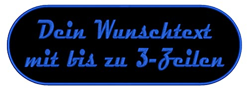 Rechteckiger Aufnäher Rec3 mit stark abgerundeten Ecken - für Deinen Wunschtext - viele Farben und Größen zur Auswahl - 35x10cm - personalisiert