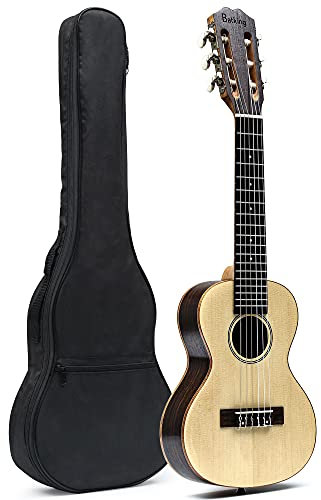 Guitalele - Guitarra de viaje de 6 cuerdas, ukelele, mini guitarra con funda