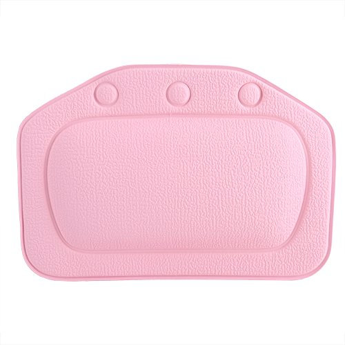 Fdit PVC Schwamm Badewannenkissen Kissen Badekurort Kopfstütz Bad Kopf Kissen Hals Rückseite Kissen für Badezimmer(Rosa)