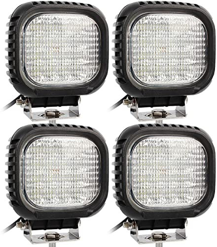 4 Stück 48W LED Arbeitsscheinwerfer 4560lm 6500K 12V 24V Flutlicht für Nahfeldausleuchtung NKW Agrarfahrzeuge Traktor Bagger offroad SUV ATV UTE UTV