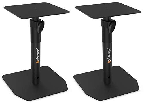 Audibax Neo STM-20 - Supporto da Tavolo per Altoparlanti - Supporto per Monitor da Studio - Altezza Regolabile da 30 a 37 cm - Robusta Base in Acciaio - Compatibilità Universale con Altoparlanti HiFi