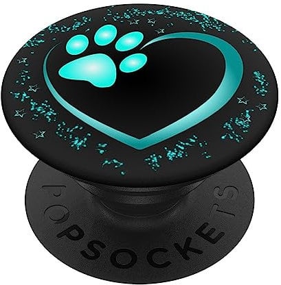 Herz mit Pfote von Hund oder Katze PopSockets mit austauschbarem PopGrip