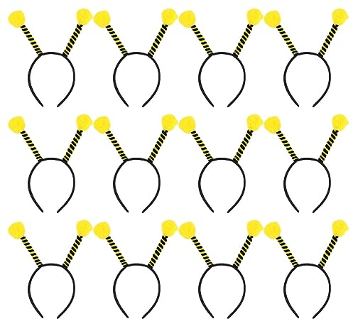 Lurrose 12 Stück Bienen Antennen Tier Stirnband Bienen Haarreifen Bienen Kostüm Kopfbedeckung Für Party Halloween Karneval