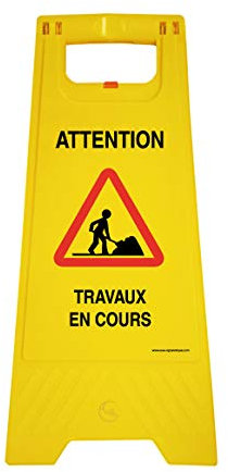 AUA SIGNALETIQUE - Chevalet signalisation - Poids 1KG en Plastique- (Travaux)
