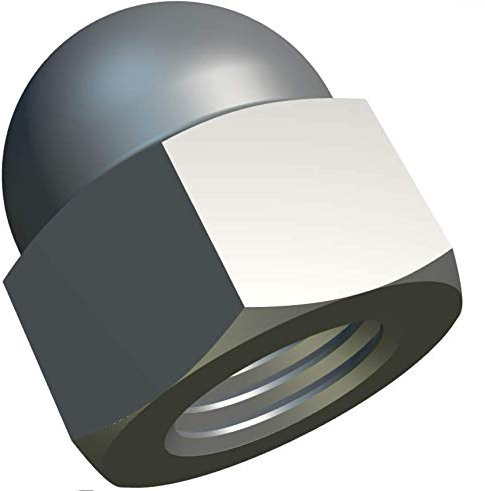 Sechskantmutter M10 Sicherungsmuttern Dome Cap (5 Stück) Edelstahl Abdeckung Kappe ästhetisch für Schrauben/Bolzen – Schutzkappe nach DIN 1587 (10 mm)