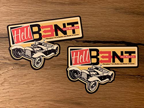 24/7stickers MG075 / 2X Hotrod Aufkleber 11,5x7,5cm Oldtimer Sticker USA V8 Muscle Car Oldschool Hell Skull Custom Vitage Kult Retro