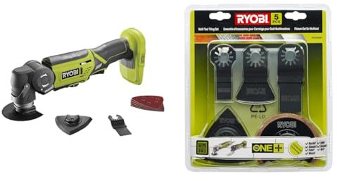 Ryobi ONE+ R18MT-0 18V Cordless Multi-Tool & RAK05MT Multi-Tool Tiling Accessory Set (5-Piece)