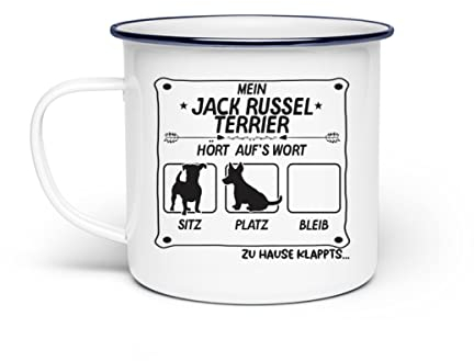 Mein Jack Russel Terrier Hundeliebhaber - Emaille Tasse -Einheitsgröße-White